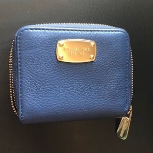 Michael Kors blue small leather wallet